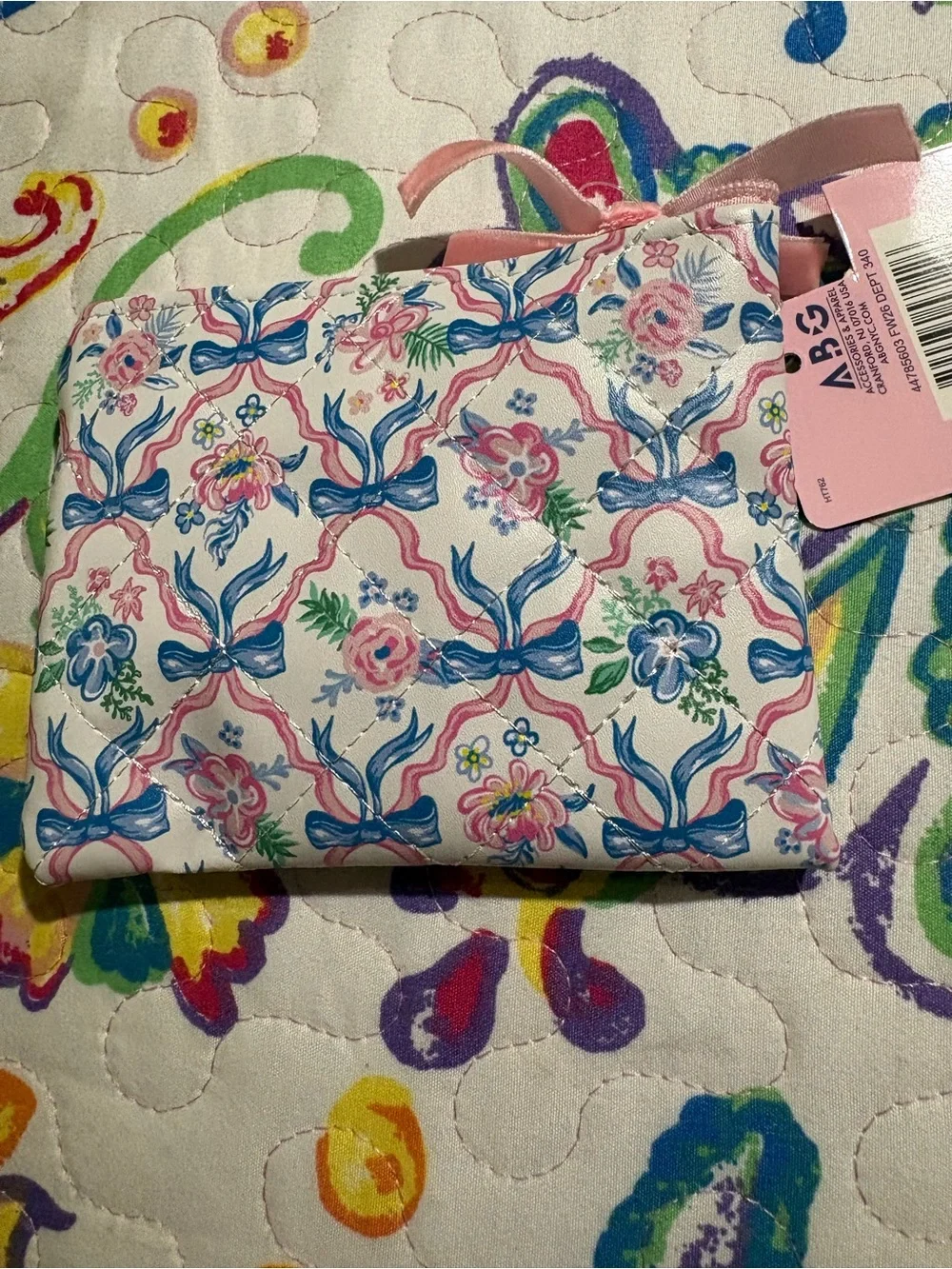 Simply Southern Kids Floral Bow Wristlet - Pink & Blue
